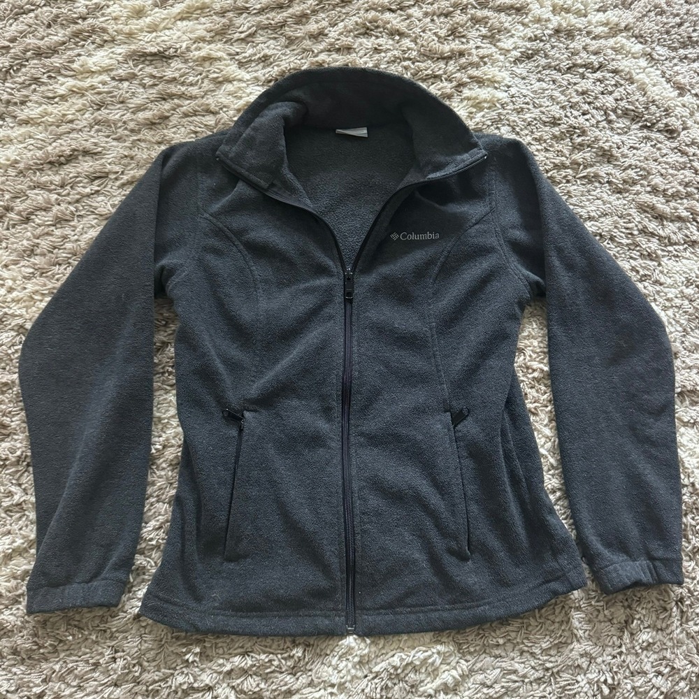 Columbia Womens‎ Full Zip Fleece Jacket Charcoal Gray Small